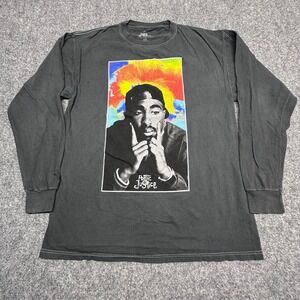Poetic Justice Tupac Graphic Long Sleeve T-Shirt Size Large Black Streetwear